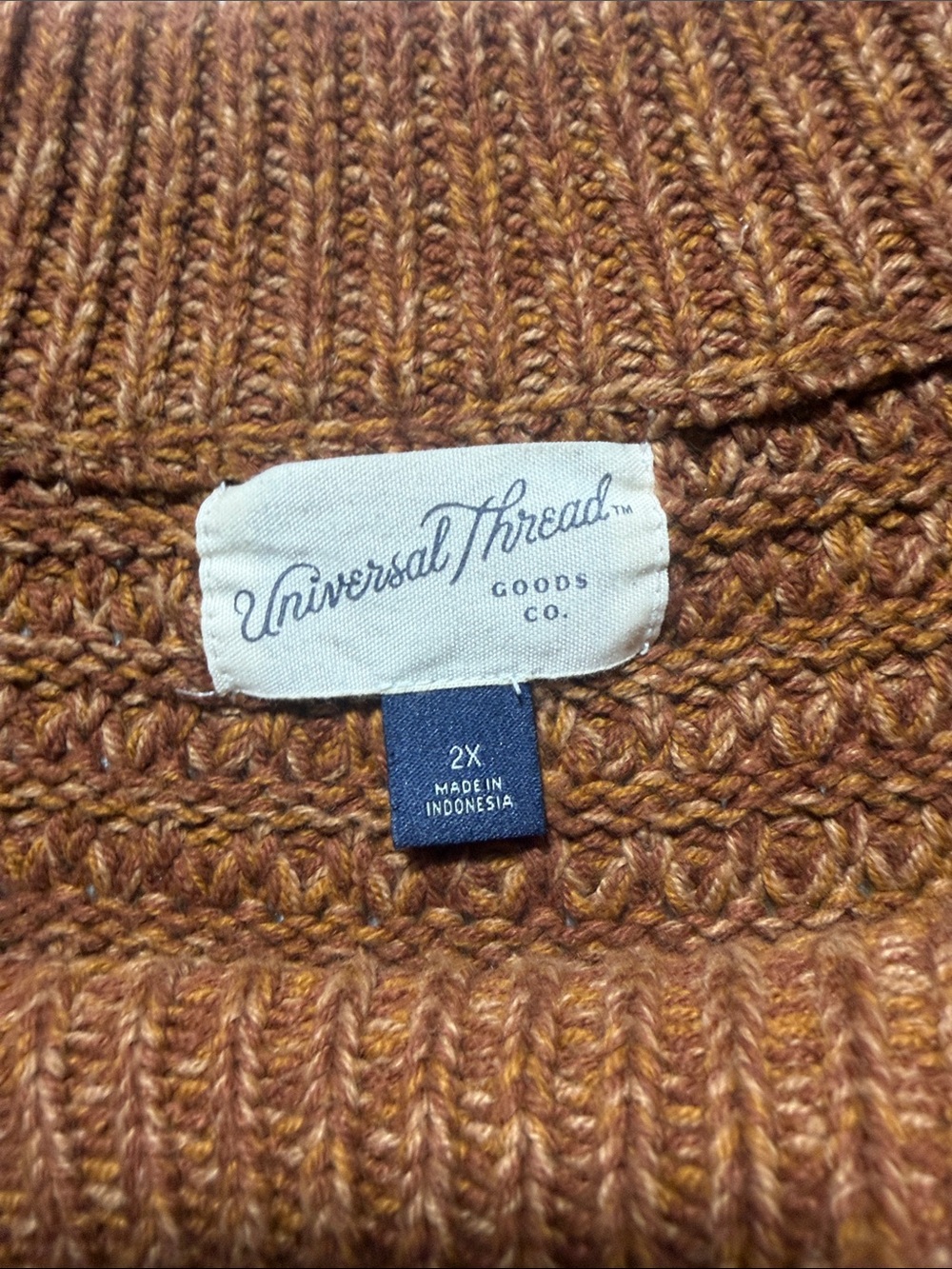 Universal Thread Marled Rust-Brown Knit Sweater - Picture 2 of 6